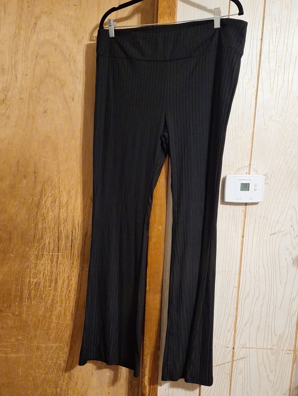NOBO Black Ribbed Wide-Leg Pants